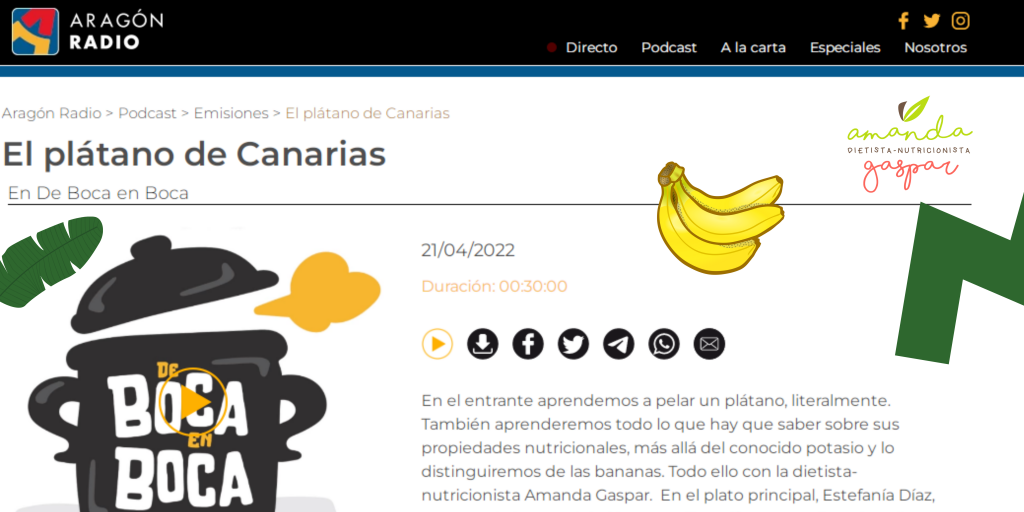 Colaboración en Aragón radio. Hablamos del plátano